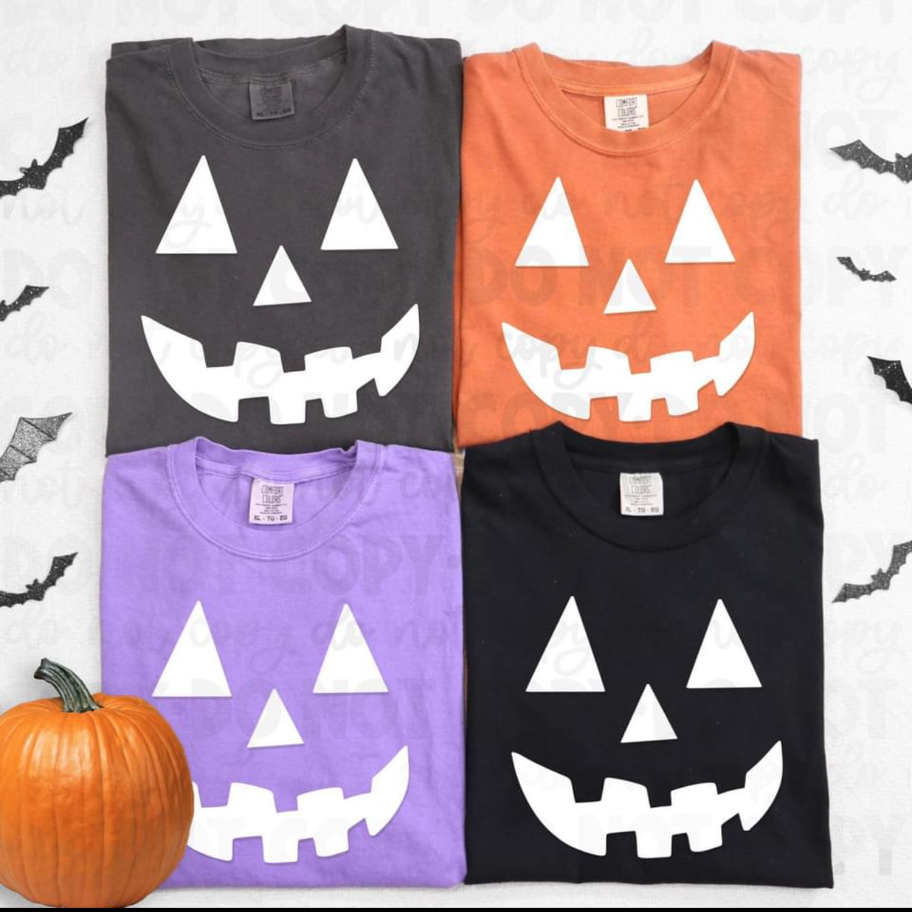 Pumpkin Face comfort colors T