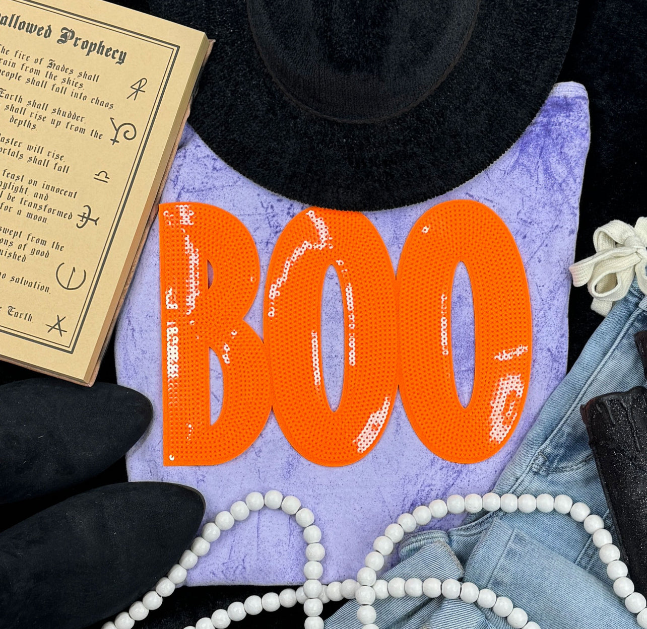 BOO sequin parch preorder