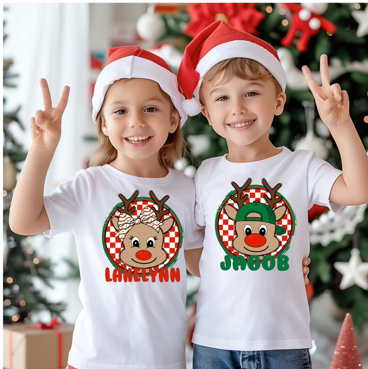 Kids  reindeer custom T